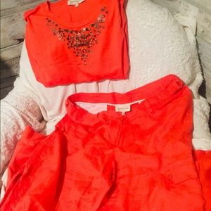 Jones New York Orange shirt with matching  pant